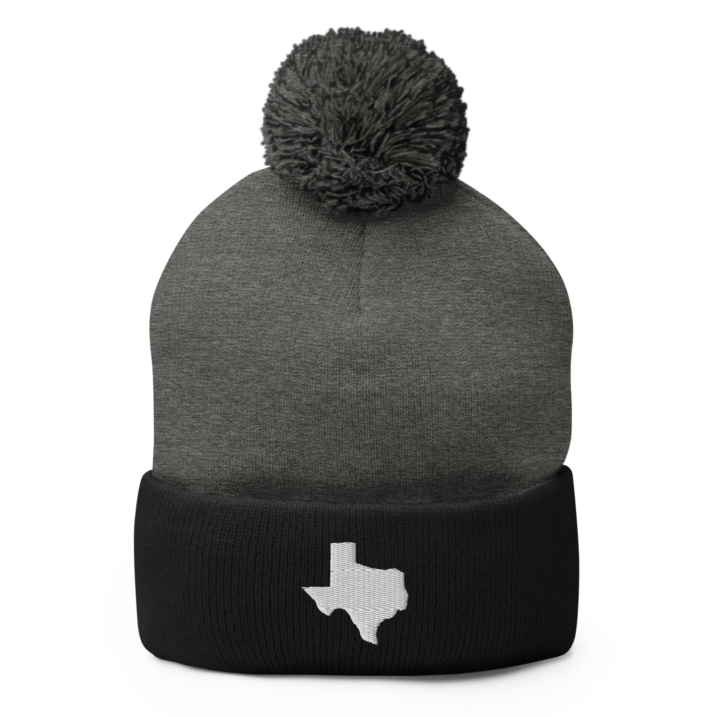 Yeehaw State of Texas Pom-Pom Beanie (White embroidery)