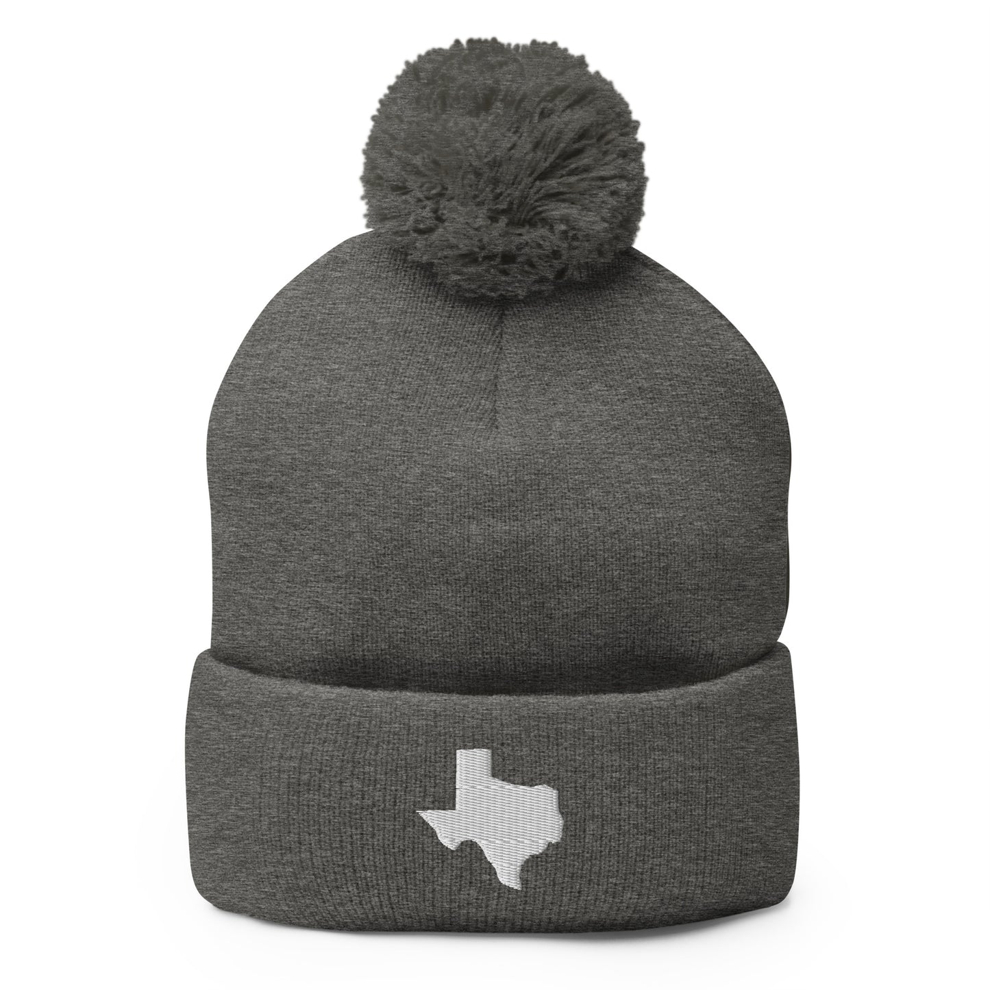 Yeehaw State of Texas Pom-Pom Beanie (White embroidery)