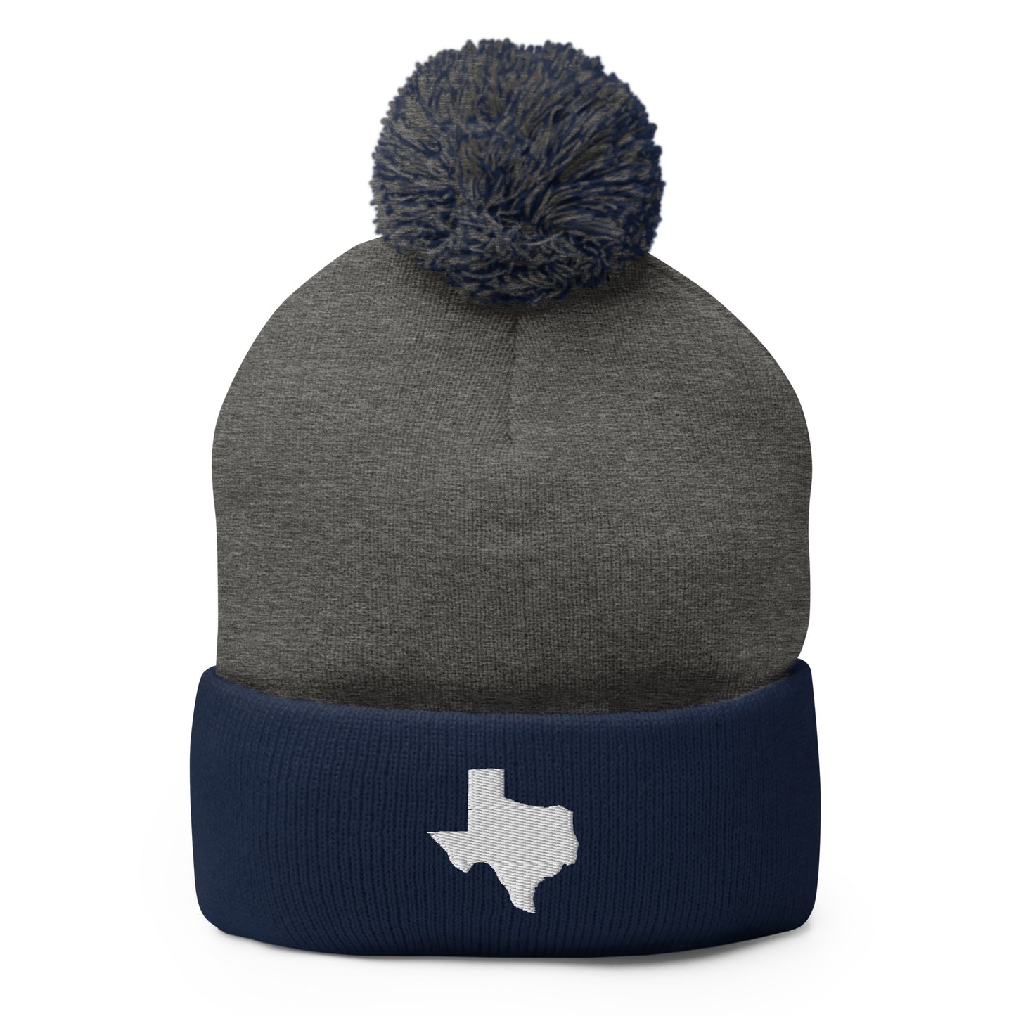 Yeehaw State of Texas Pom-Pom Beanie (White embroidery)