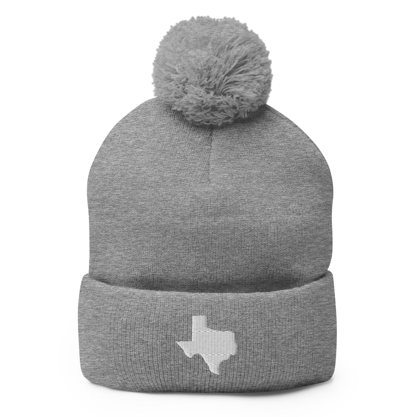 Yeehaw State of Texas Pom-Pom Beanie (White embroidery)