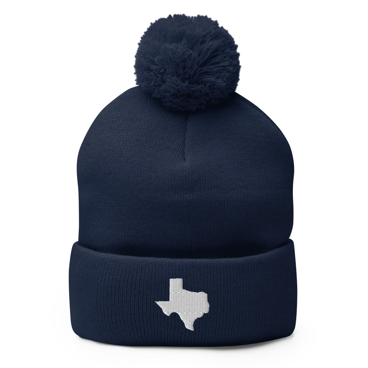 Yeehaw State of Texas Pom-Pom Beanie (White embroidery)