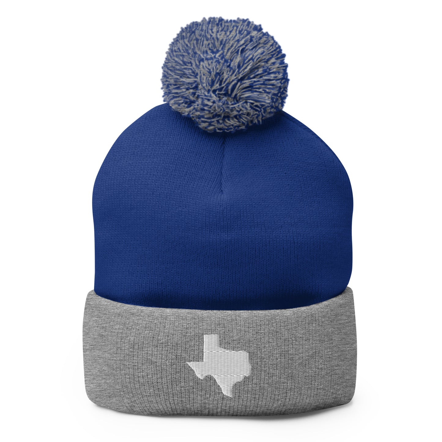 Yeehaw State of Texas Pom-Pom Beanie (White embroidery)